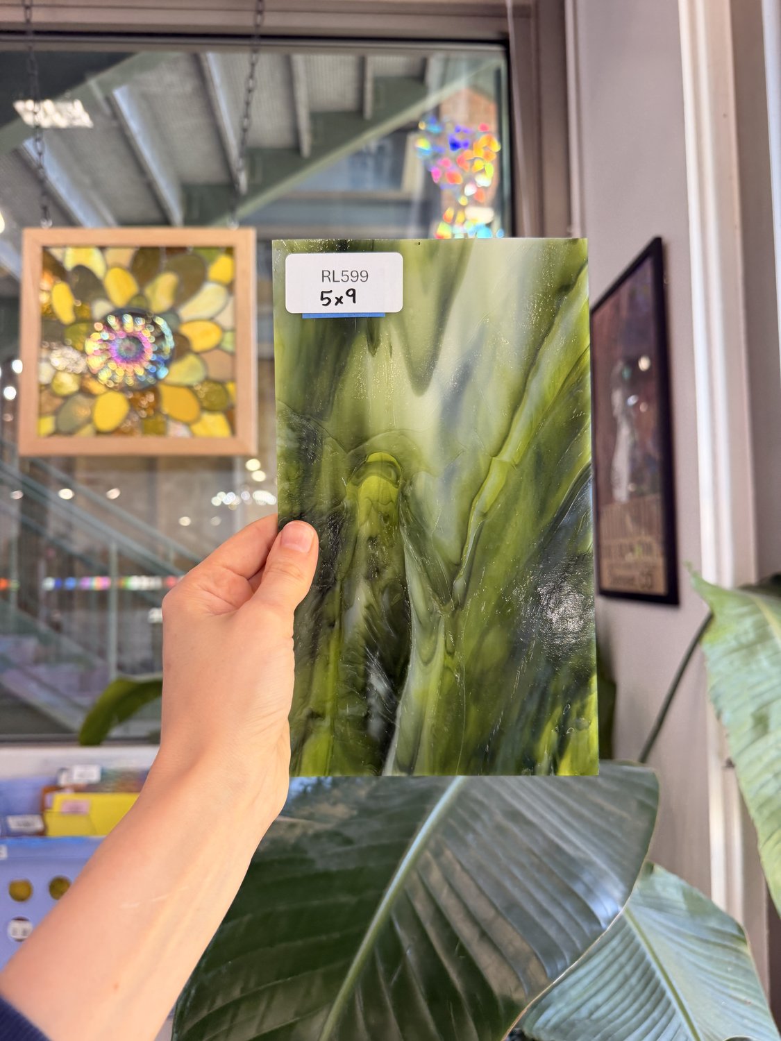 Dark and Lime Green Opal Kokomo Sheet Glass – RL599