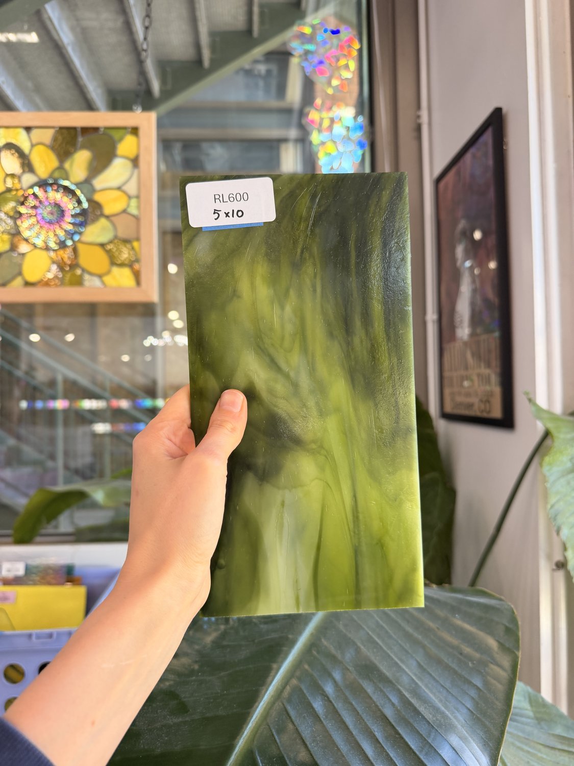 Dark and Lime Green Opal Kokomo Sheet Glass – RL600
