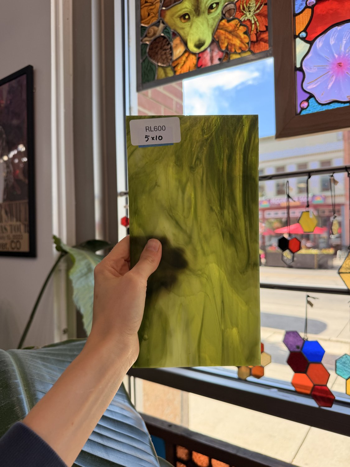 Dark and Lime Green Opal Kokomo Sheet Glass – RL600