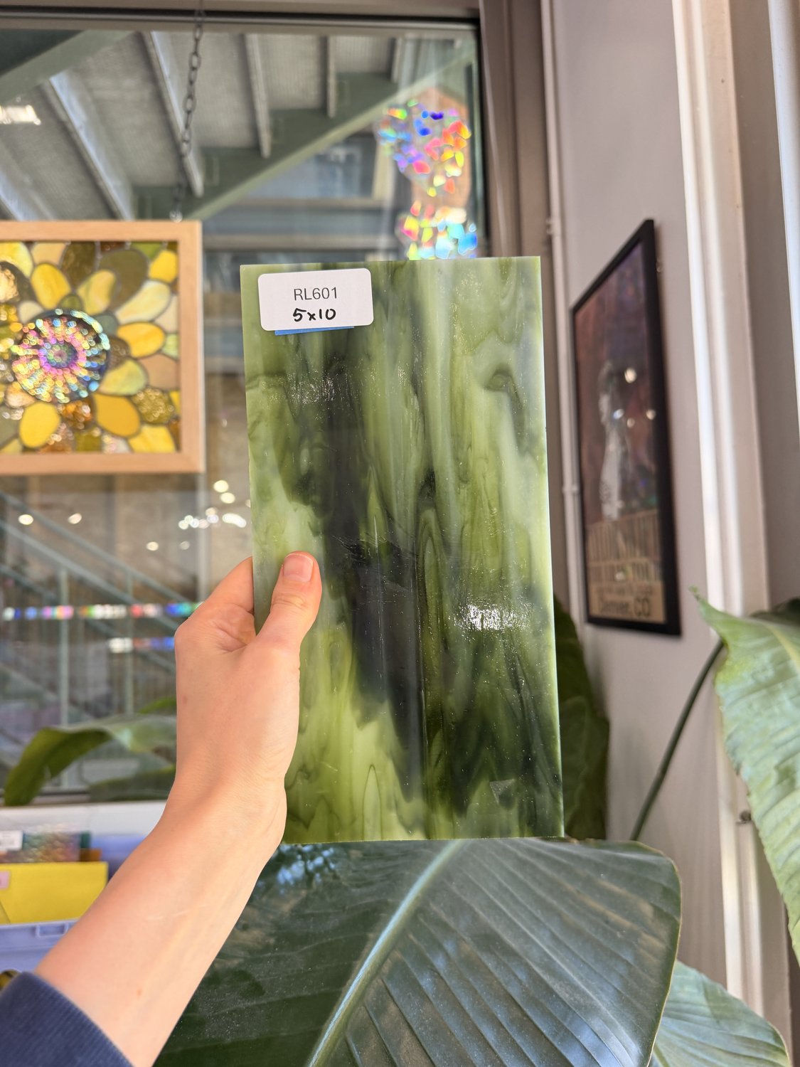 Dark and Lime Green Opal Kokomo Sheet Glass – RL601