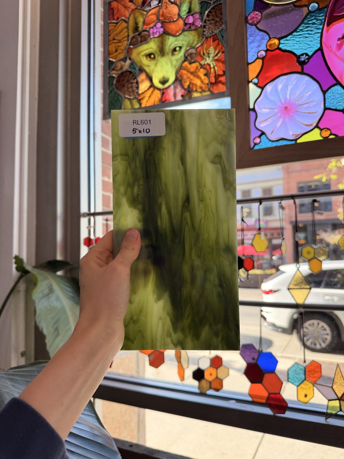 Dark and Lime Green Opal Kokomo Sheet Glass – RL601