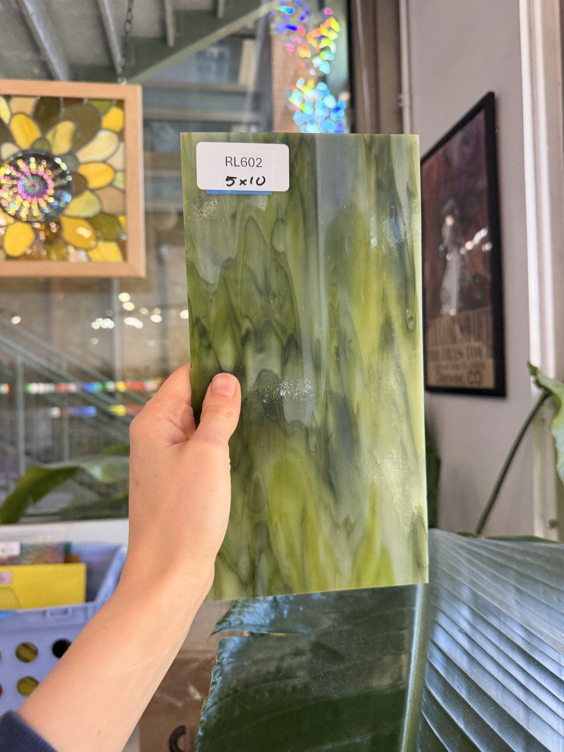 Dark and Lime Green Opal Kokomo Sheet Glass – RL602
