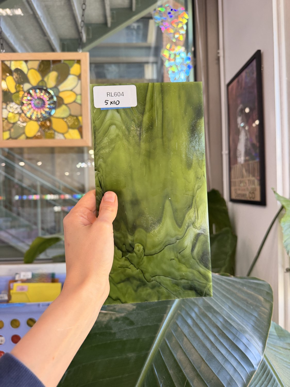 Dark and Lime Green Opal Kokomo Sheet Glass – RL604