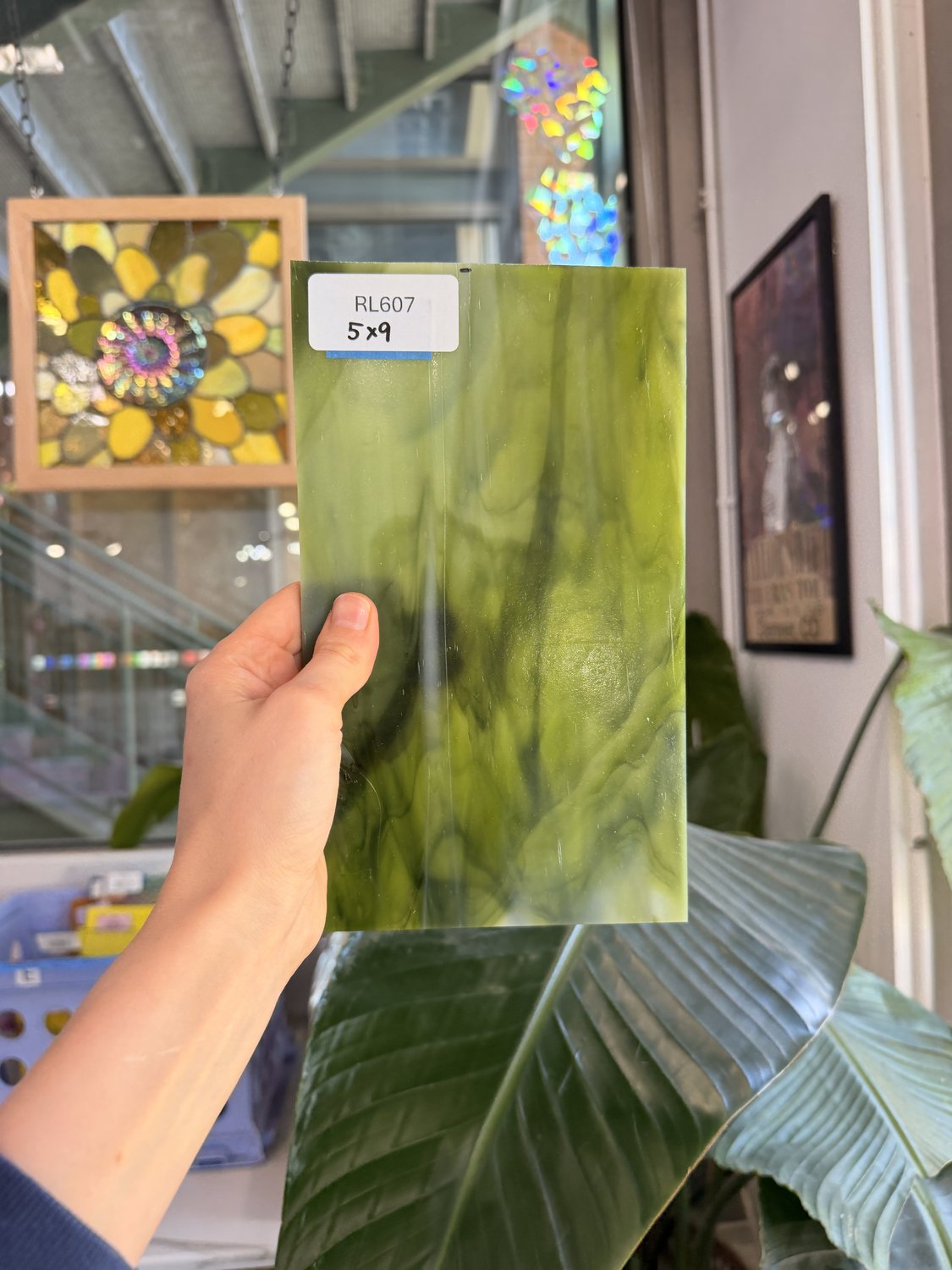 Dark and Lime Green Opal Kokomo Sheet Glass – RL607