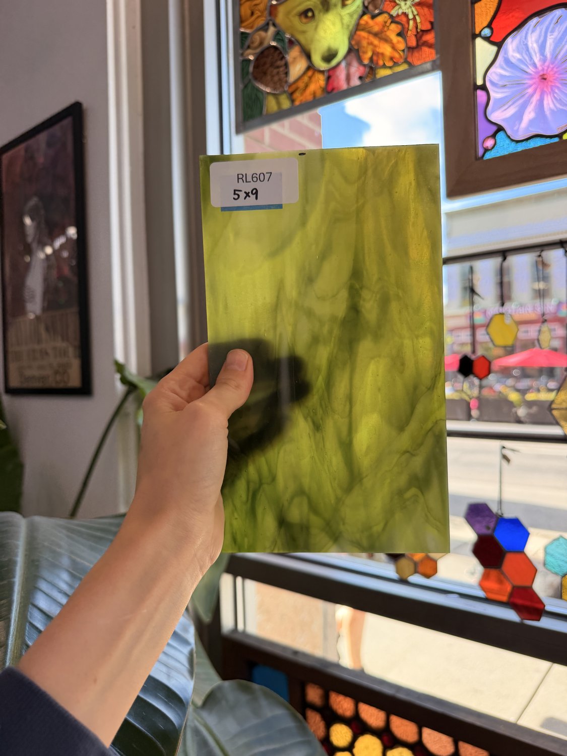 Dark and Lime Green Opal Kokomo Sheet Glass – RL607