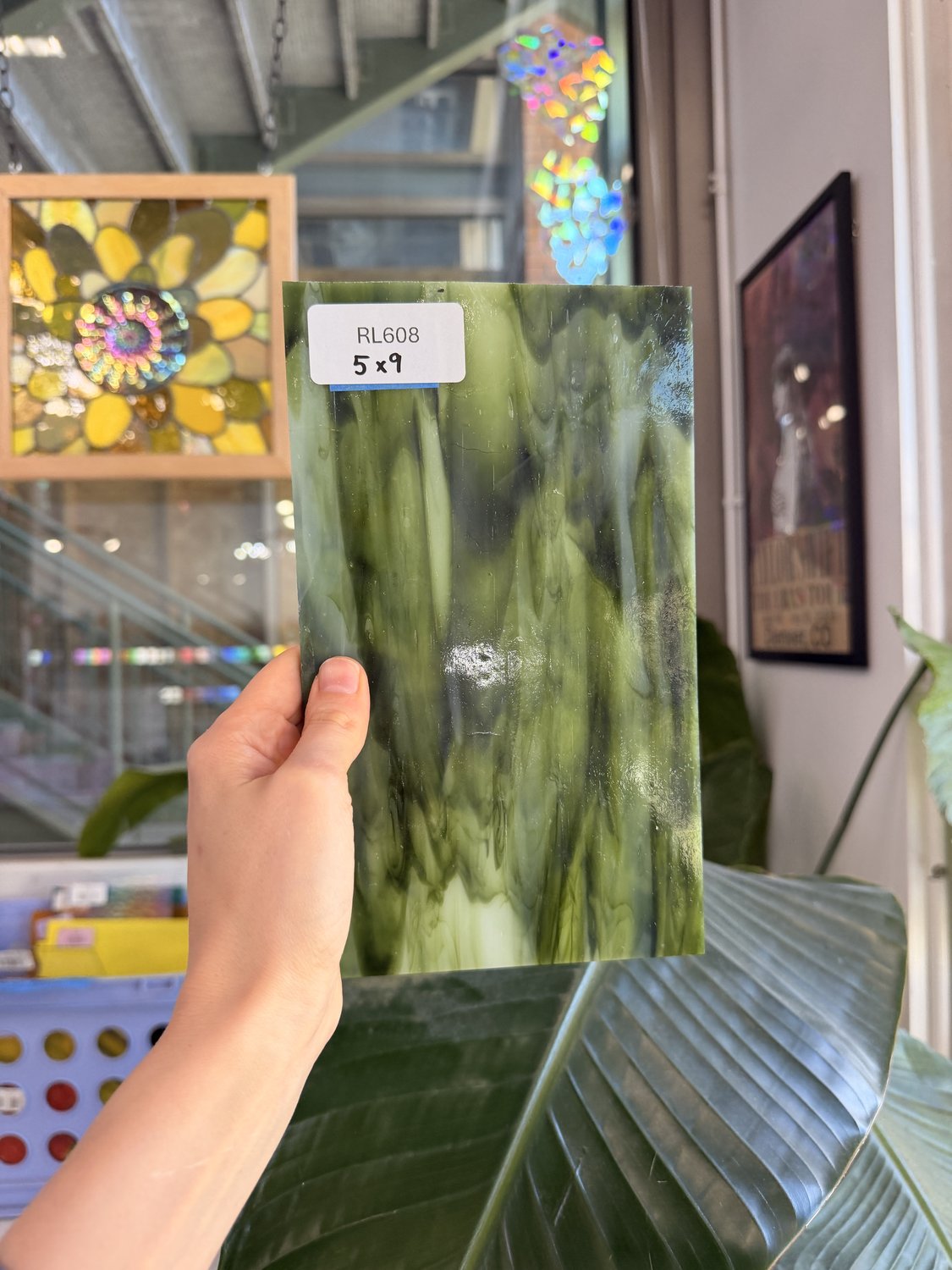 Dark and Lime Green Opal Kokomo Sheet Glass – RL608