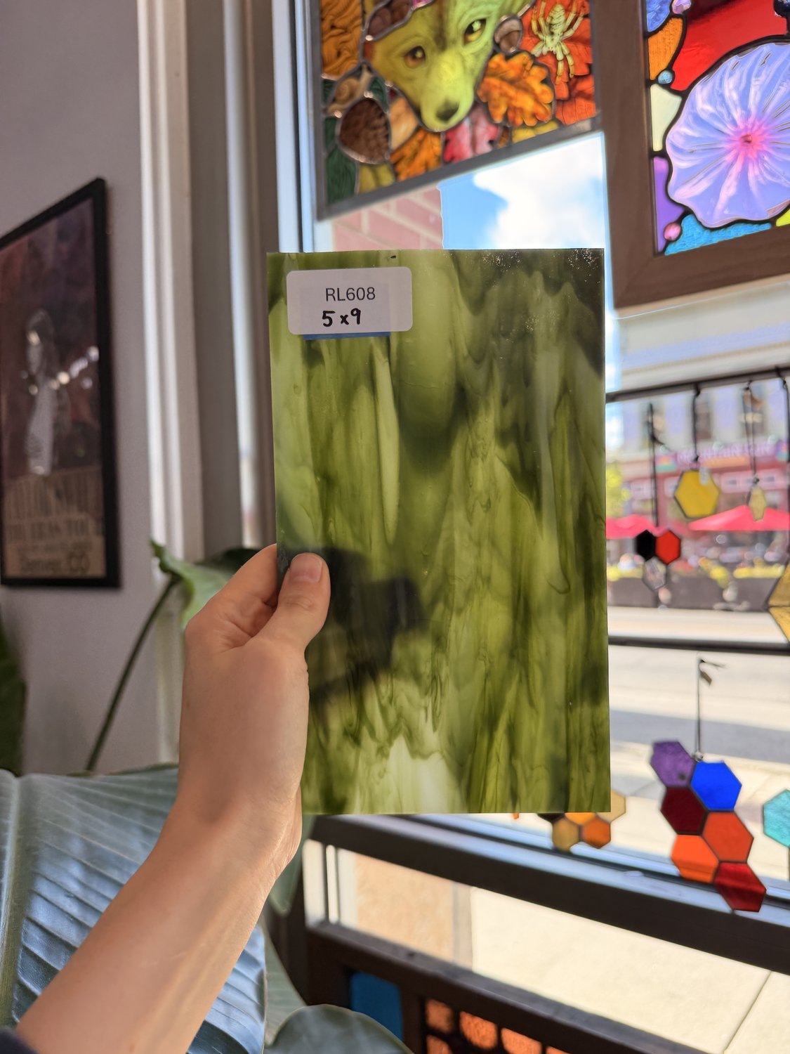 Dark and Lime Green Opal Kokomo Sheet Glass – RL608