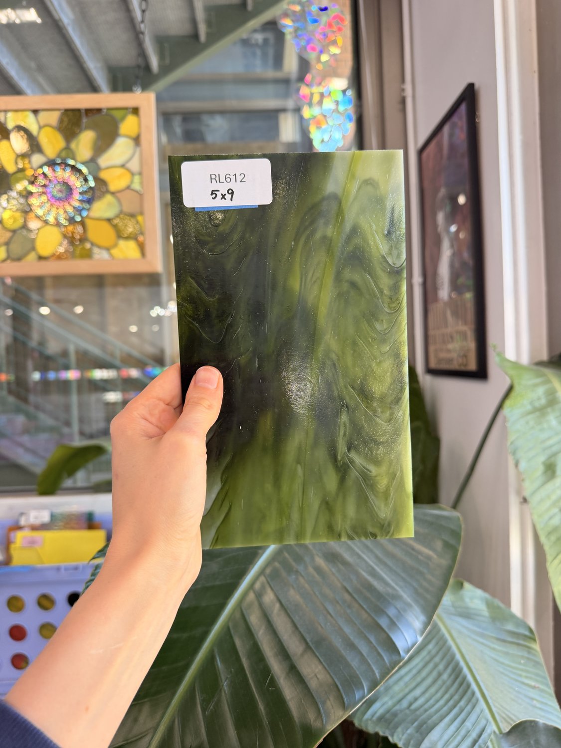 Dark and Lime Green Opal Kokomo Sheet Glass – RL612