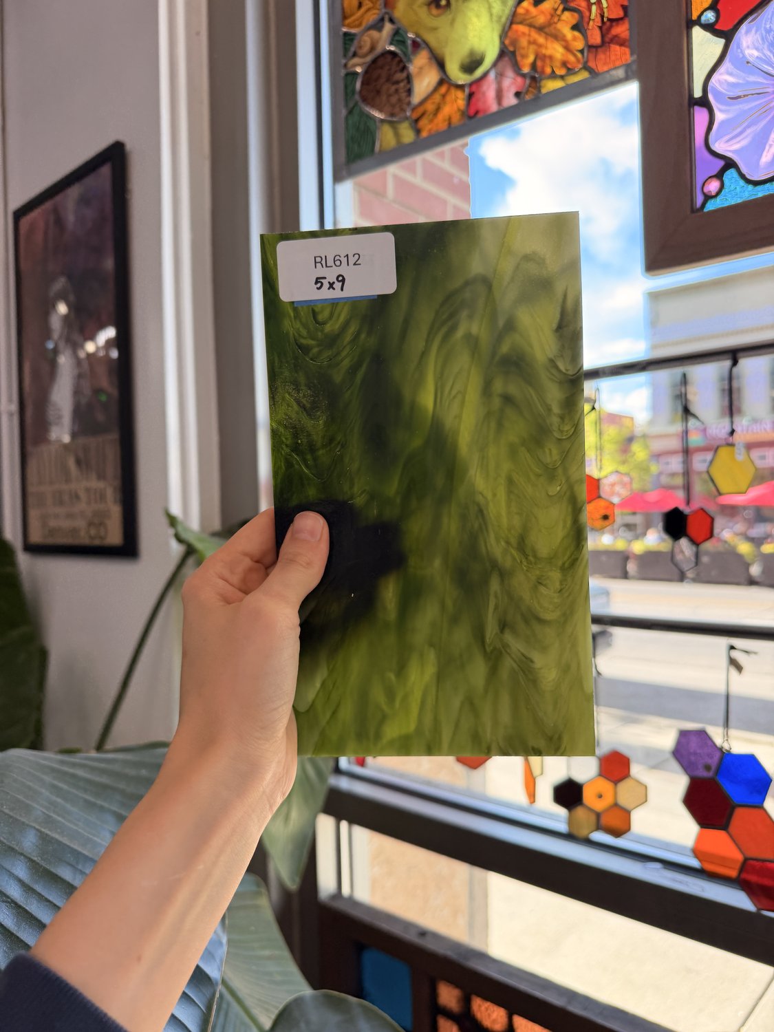 Dark and Lime Green Opal Kokomo Sheet Glass – RL612