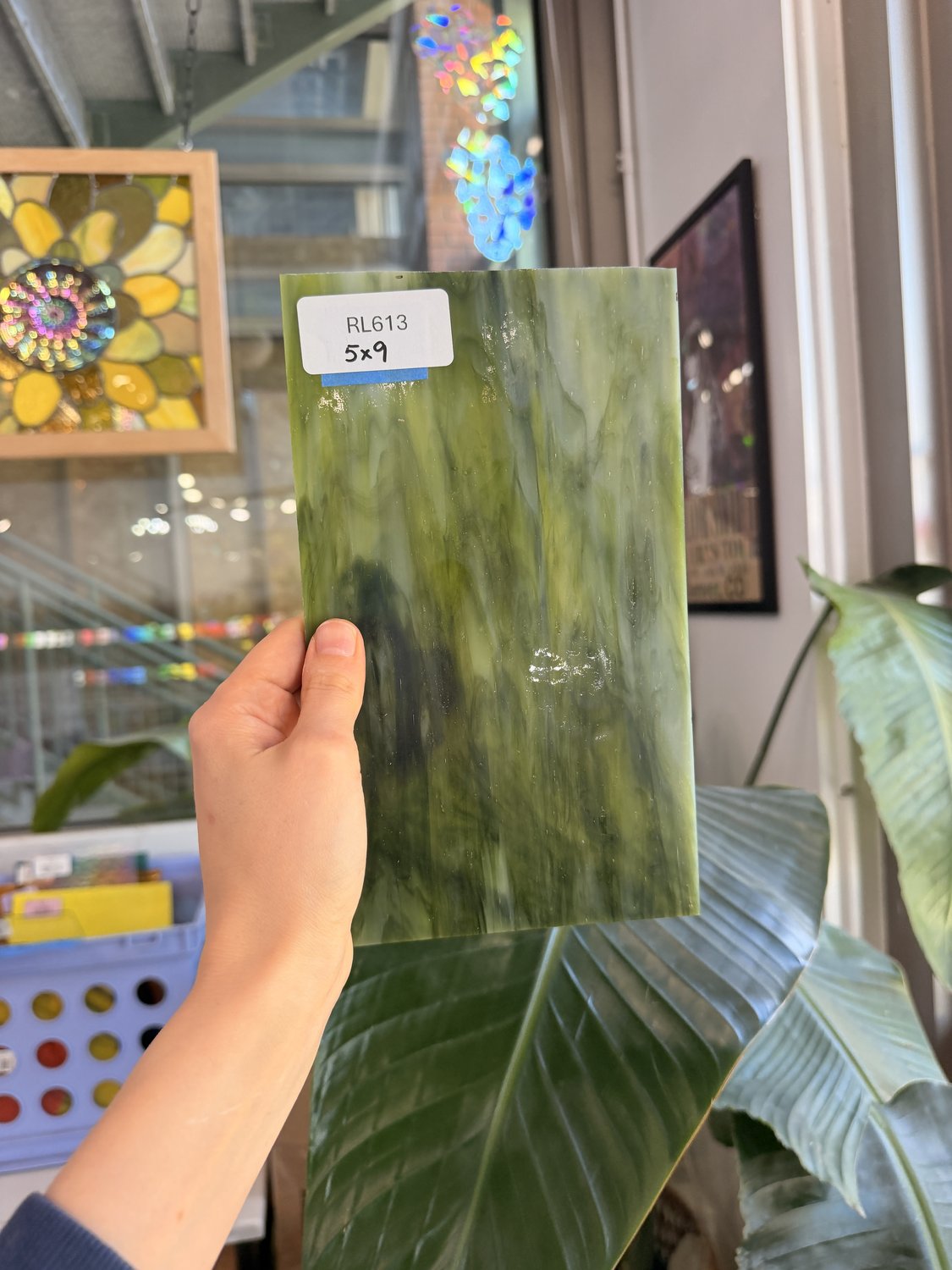 Dark and Lime Green Opal Kokomo Sheet Glass – RL613