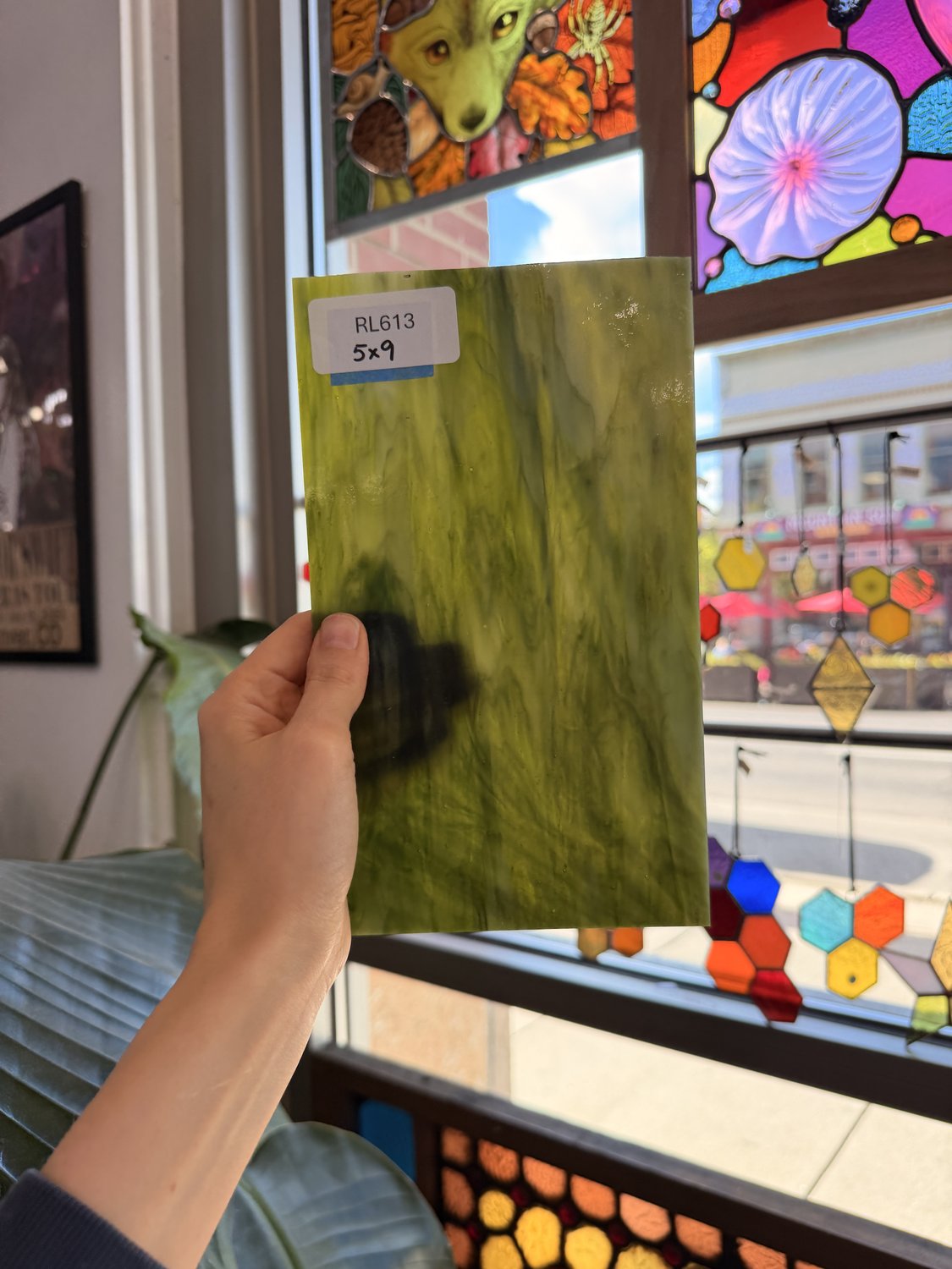 Dark and Lime Green Opal Kokomo Sheet Glass – RL613