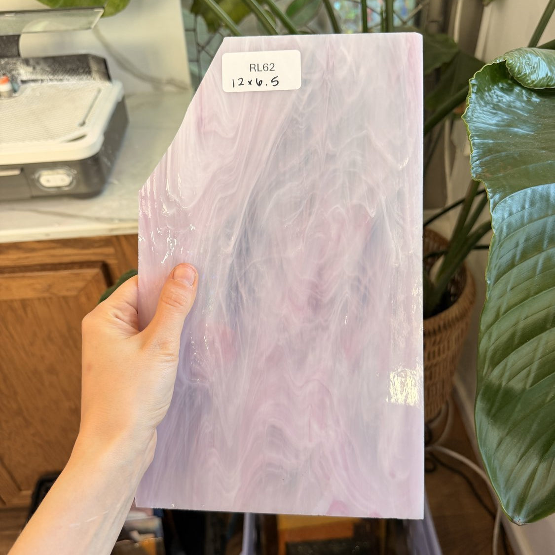 Light Pink Wispy Spectrum Sheet Glass