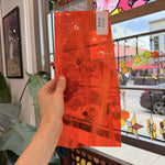 Orange Wispy Oceanside Sheet Glass Fusible 96 COE