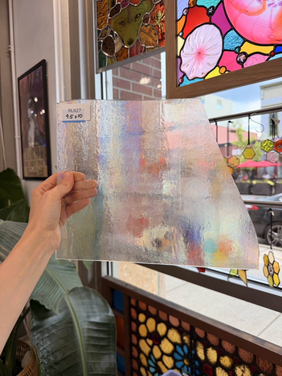 Clear Transparent Rainbow Iridescent Wissmach Sheet Glass