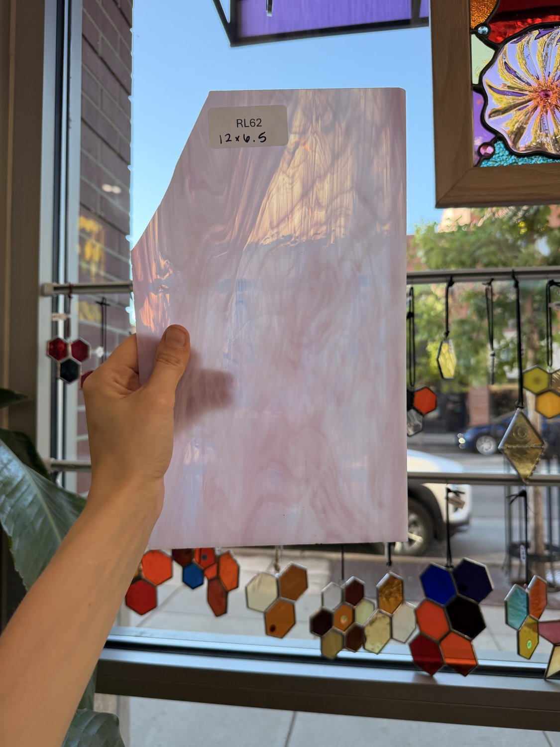 Light Pink Wispy Spectrum Sheet Glass