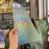 Transparent Iridescent Florentine Floral Rainbow Sheet Glass – RL632