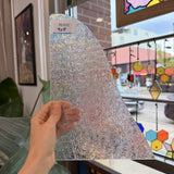 Transparent Iridescent Florentine Floral Rainbow Sheet Glass – RL632