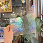 Transparent Iridescent Florentine Floral Rainbow Sheet Glass – RL633