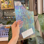Transparent Iridescent Florentine Floral Rainbow Sheet Glass – RL634