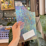 Transparent Iridescent Florentine Floral Rainbow Sheet Glass – RL634