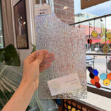Transparent Iridescent Florentine Floral Rainbow Sheet Glass – RL634