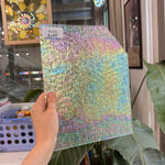 Transparent Iridescent Florentine Floral Rainbow Sheet Glass – RL635