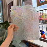 Transparent Iridescent Florentine Floral Rainbow Sheet Glass – RL635