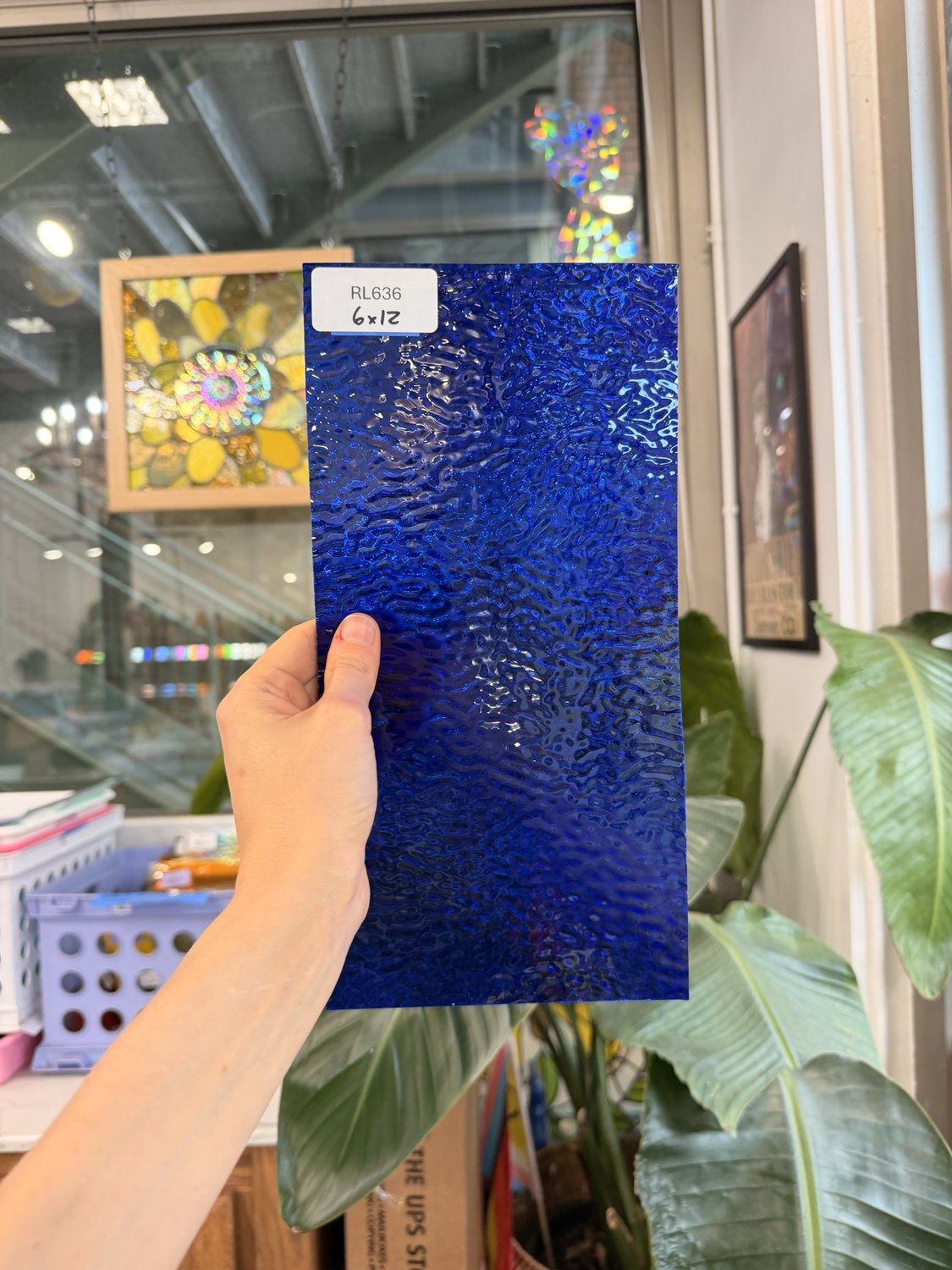 Cobalt Blue Transparent Rippled Wissmach Sheet Glass – RL636
