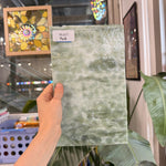 Sage Green White Mottled Sheet Glass