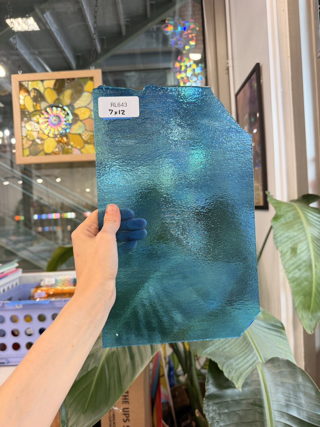 Turquoise Blue Transparent Bullseye Sheet Glass – RL643