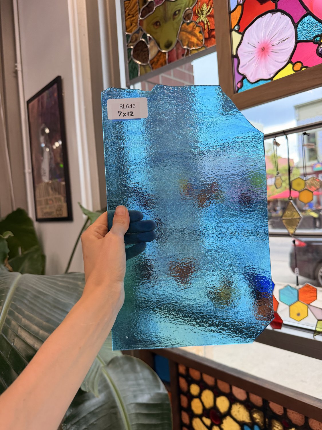 Turquoise Blue Transparent Bullseye Sheet Glass – RL643