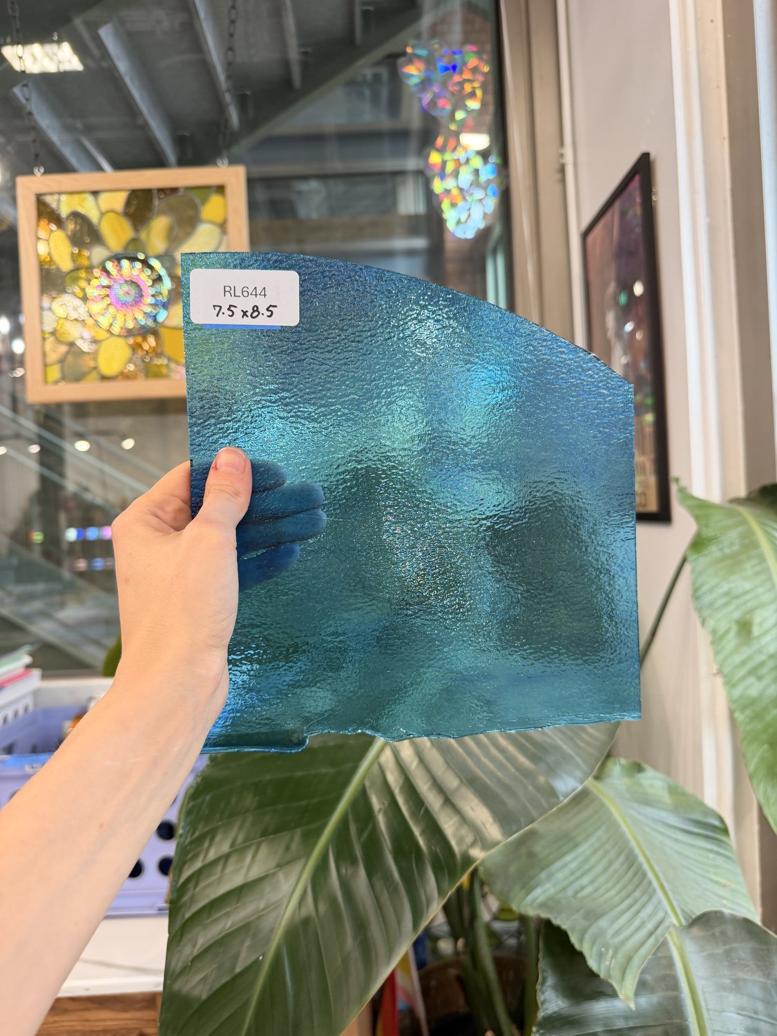 Turquoise Blue Transparent Bullseye Sheet Glass – RL644