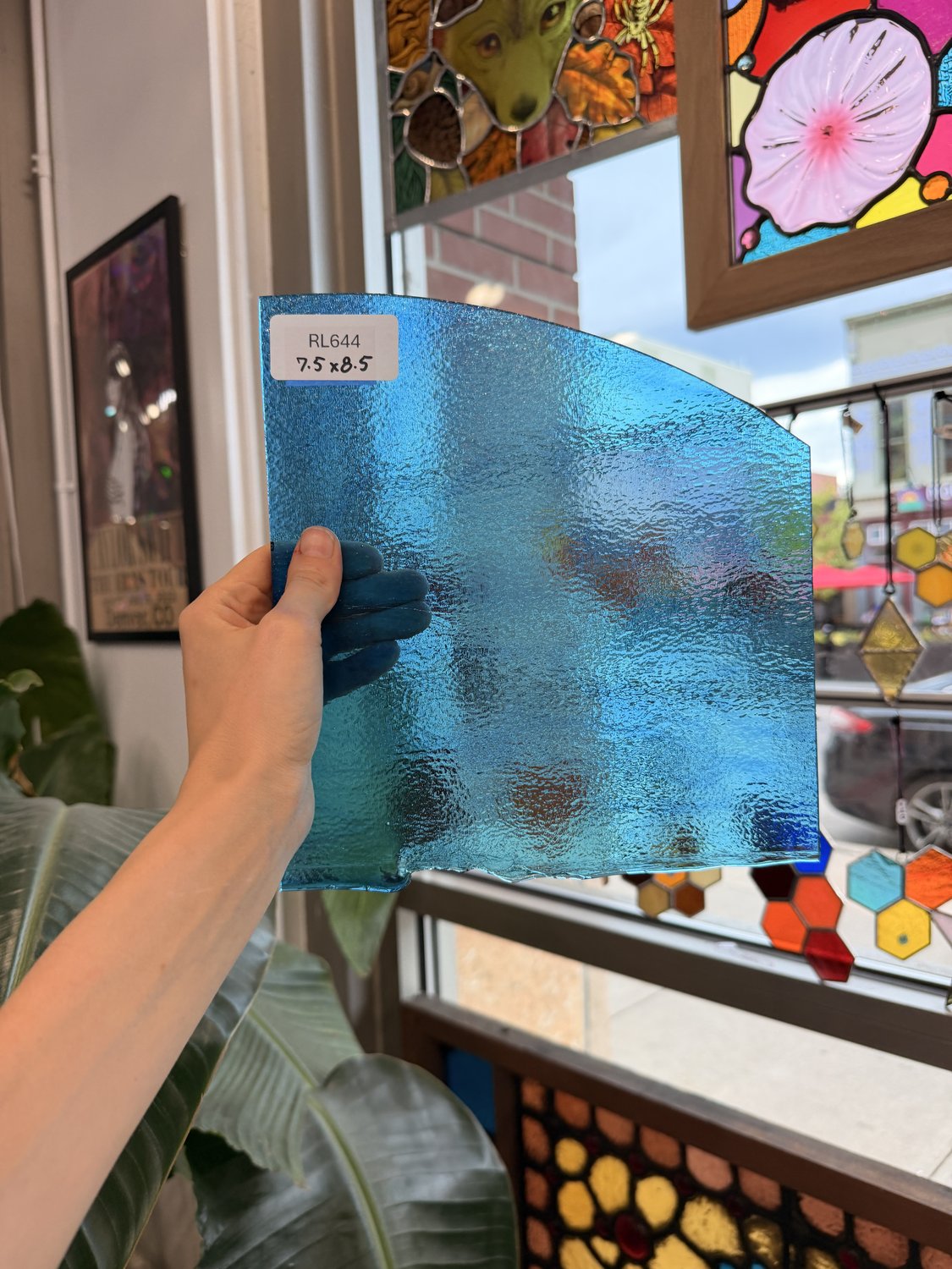 Turquoise Blue Transparent Bullseye Sheet Glass – RL644