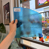 Turquoise Blue Transparent Bullseye Sheet Glass – RL644