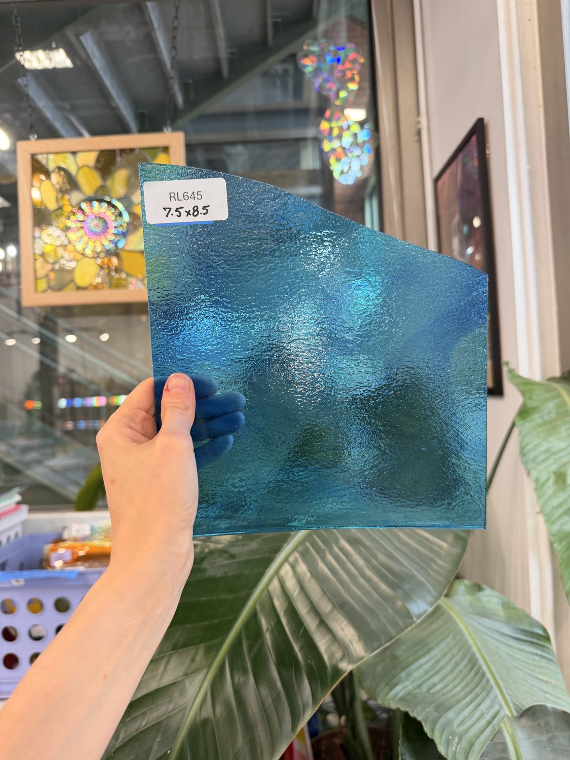 Turquoise Blue Transparent Bullseye Sheet Glass – RL645