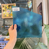 Turquoise Blue Transparent Bullseye Sheet Glass – RL645