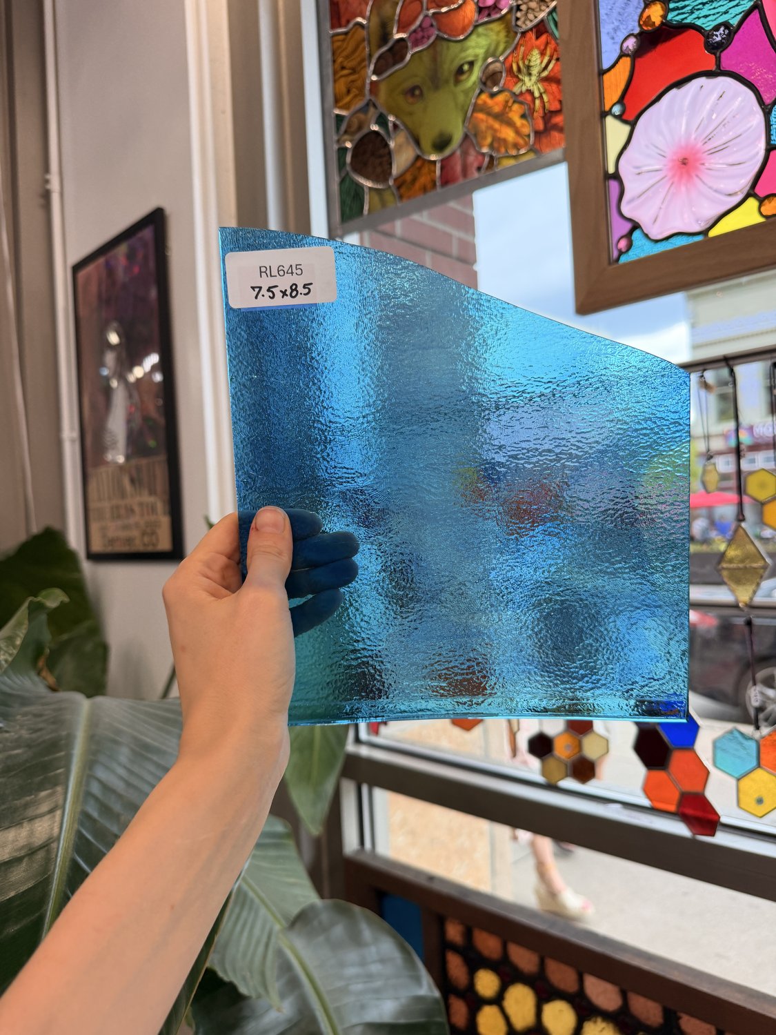 Turquoise Blue Transparent Bullseye Sheet Glass – RL645
