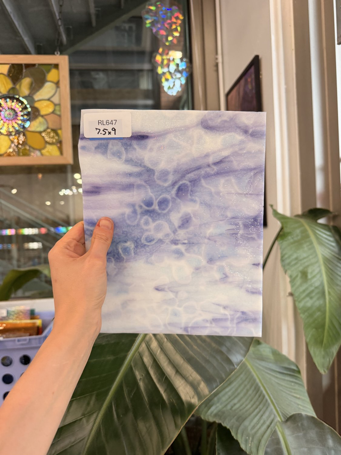 Purple White Mottled Mixed Vintage Uroboros Sheet Glass – RL647