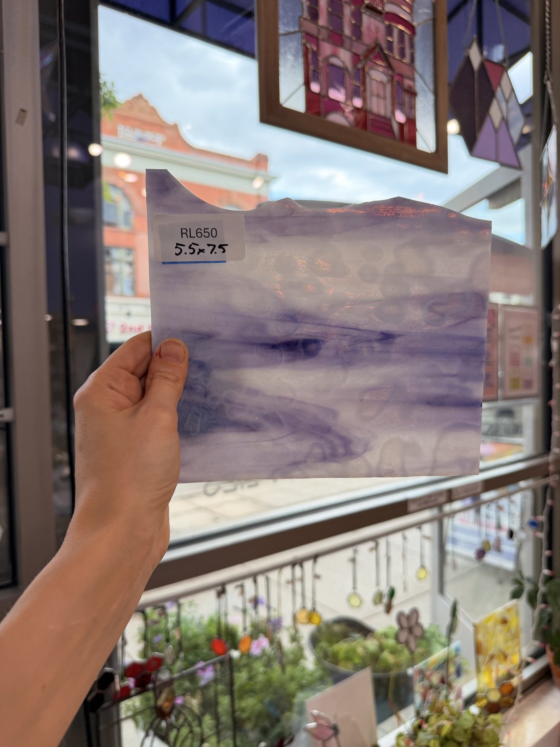 Purple White Mottled Mixed Vintage Uroboros Sheet Glass – RL650