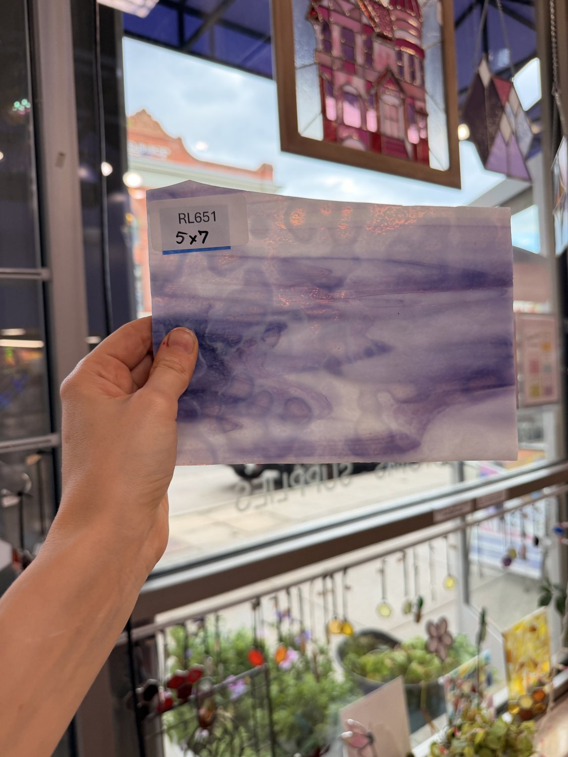 Purple White Mottled Mixed Vintage Uroboros Sheet Glass – RL651