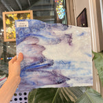 Blue Purple White Mixed Mottled Uroboros Sheet Glass
