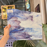 Blue Purple White Mixed Mottled Uroboros Sheet Glass