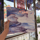 Blue Purple White Mixed Mottled Uroboros Sheet Glass