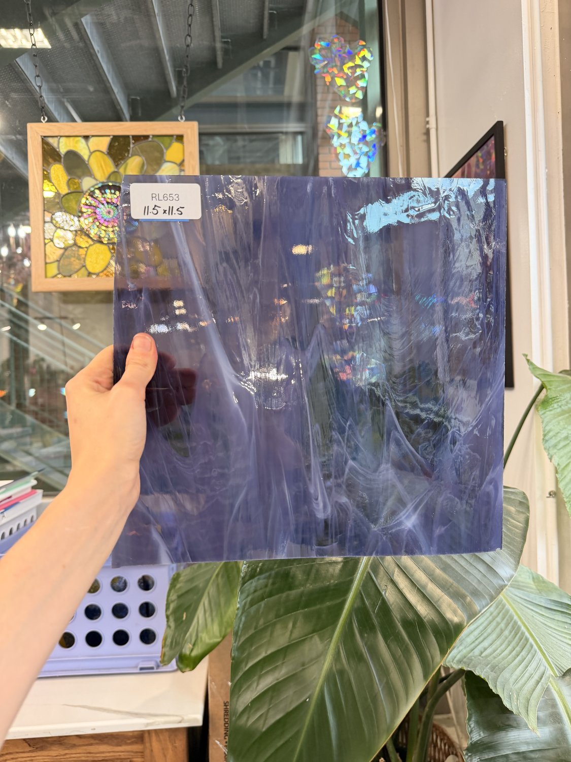 Vintage Grape Purple Wispy Spectrum Sheet Glass