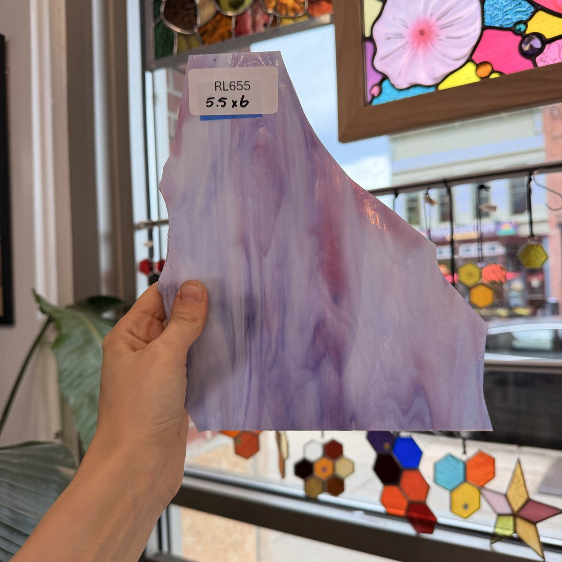 Rare Vintage Pink Purple Textured Spectrum Sheet Glass