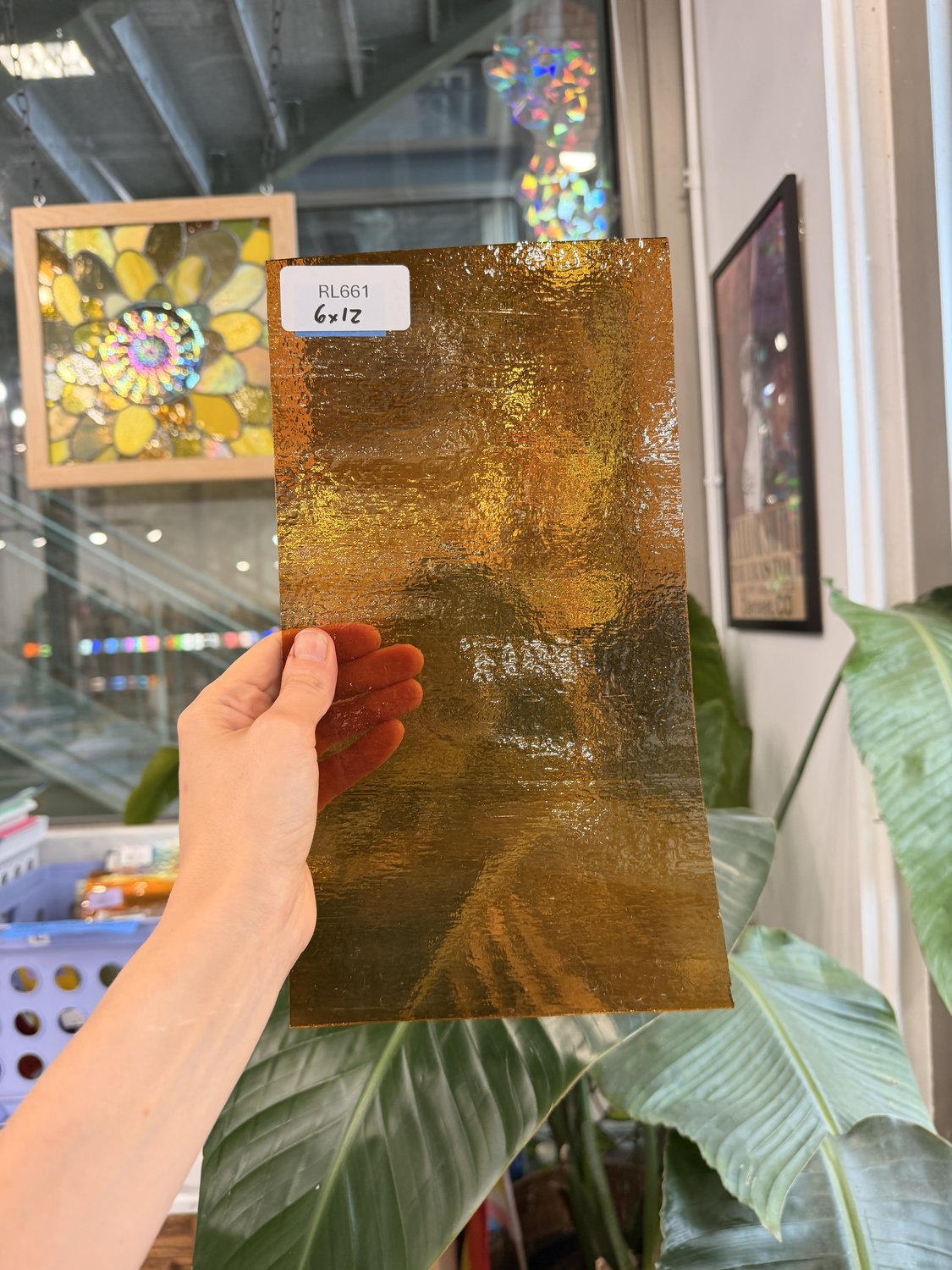 Textured Transparent Amber Sheet Glass – RL661