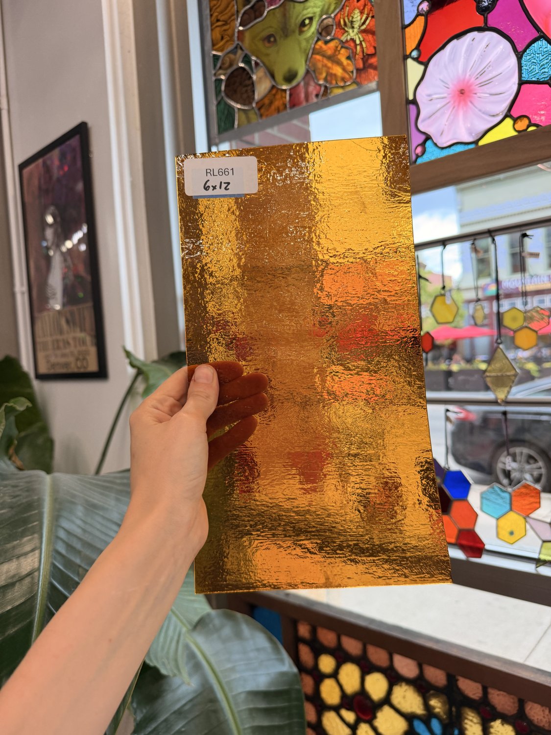 Textured Transparent Amber Sheet Glass – RL661
