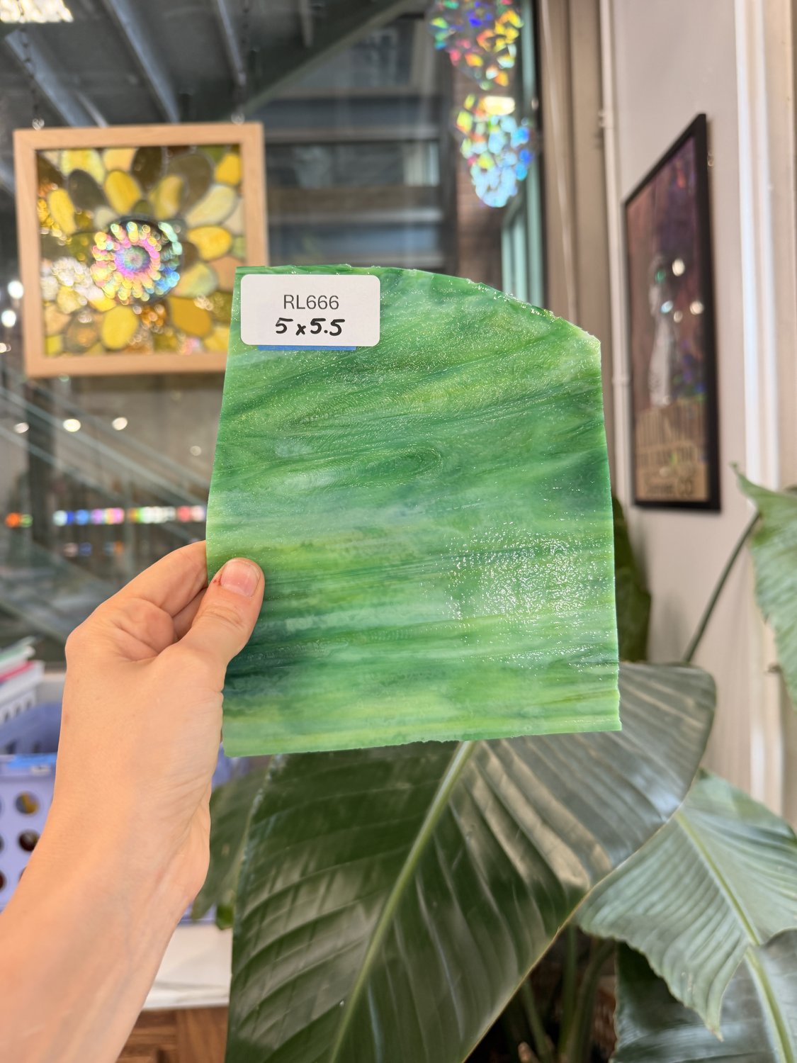 Green Vintage Mixed Sheet Glass