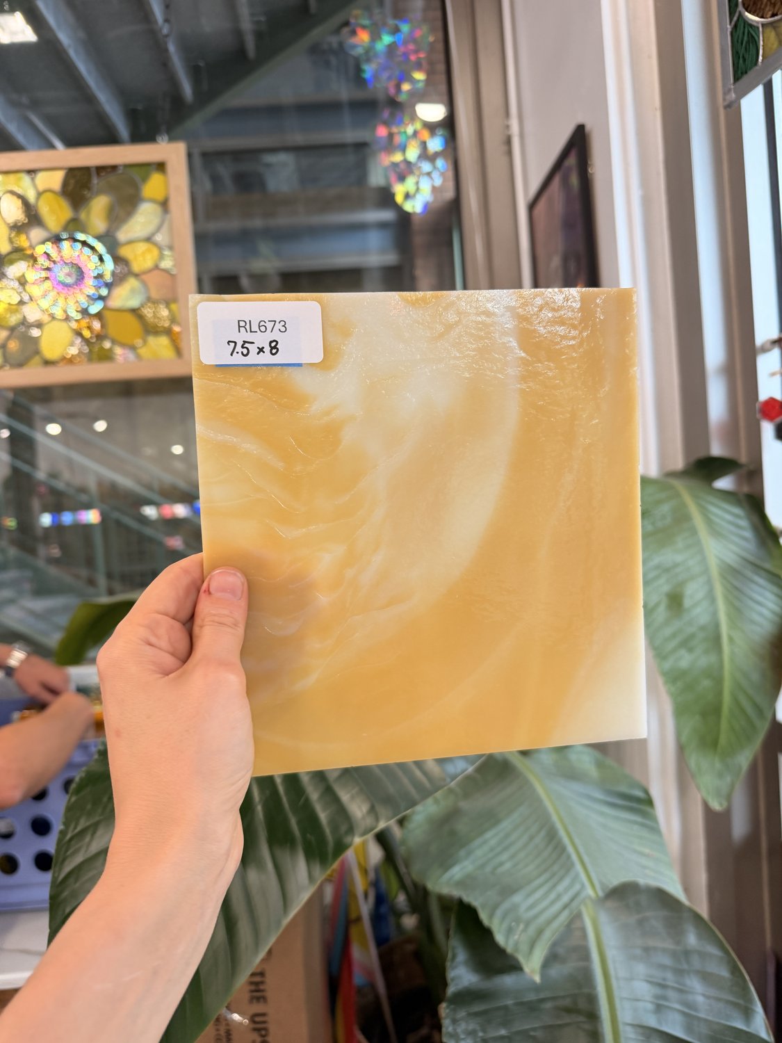Dark Amber White Wispy Kokomo Sheet Glass