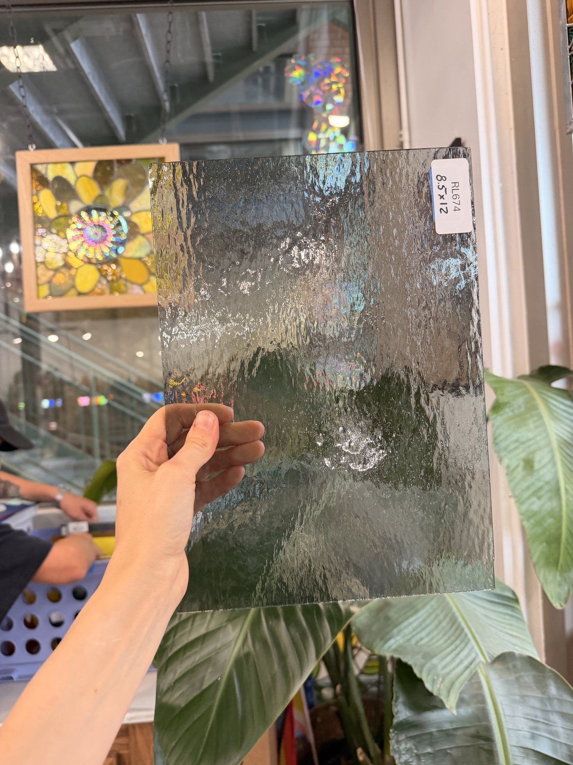 Gray Transparent Oceanside Rough Rolled Sheet Glass Fusible 96 COE – RL674